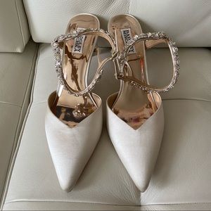 BADGLEY MISCHKA Galaxy Jeweled Satin Pumps